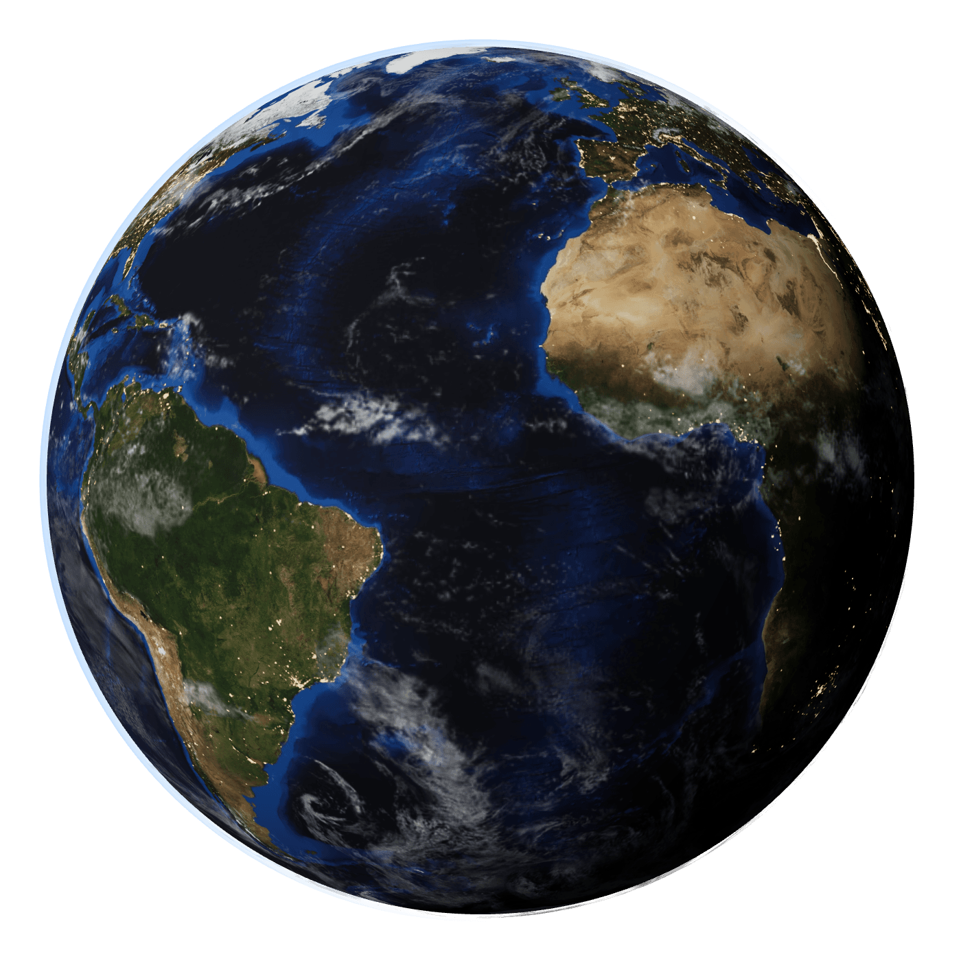 Earth, captured from the simulator's own globe