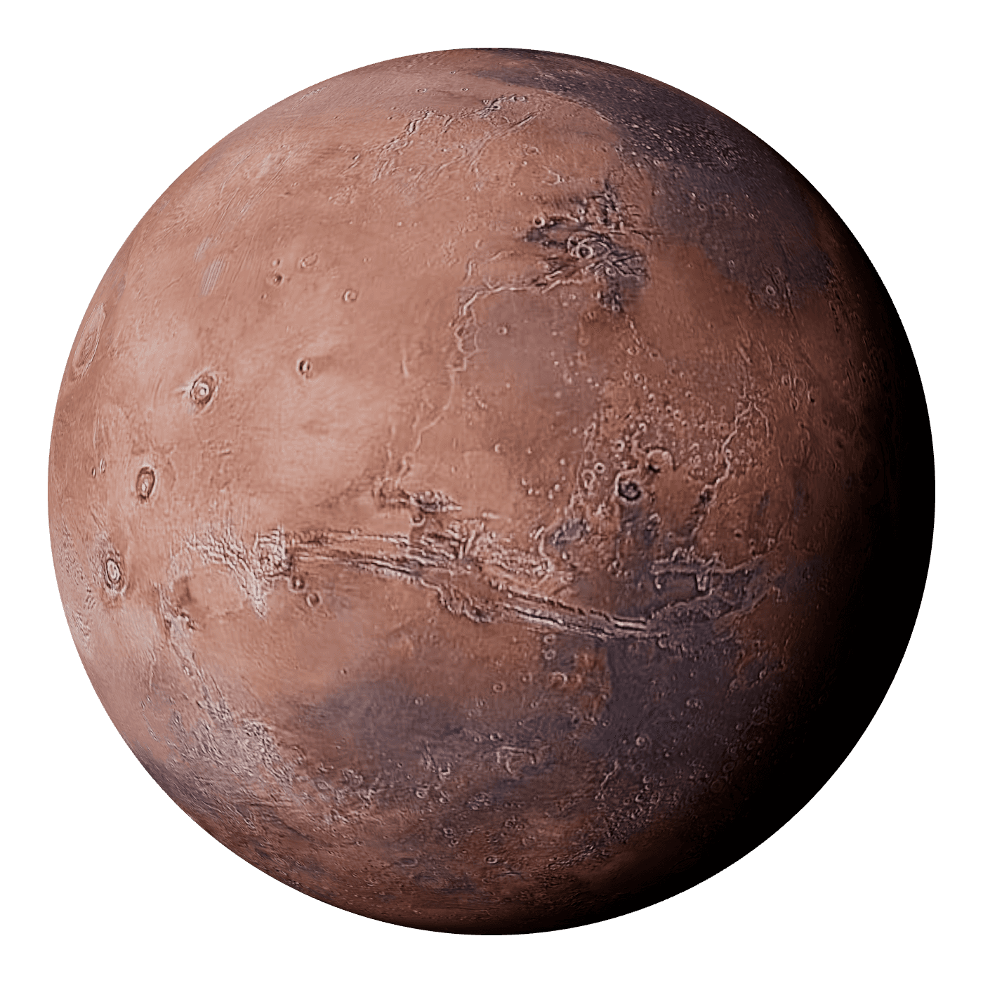 Mars, captured from the simulator's own globe